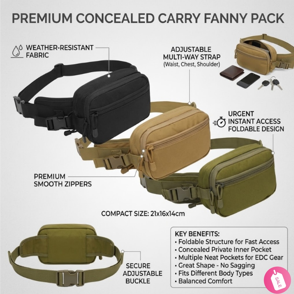 Edc Carry Bag For Men - Taktyczna saszetka biodrowa do ukrytego noszenia,