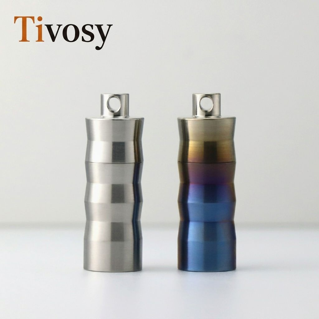 Pill Fob Capsule - Tivosy Pure Titanium Pill Holder Wodoodporny