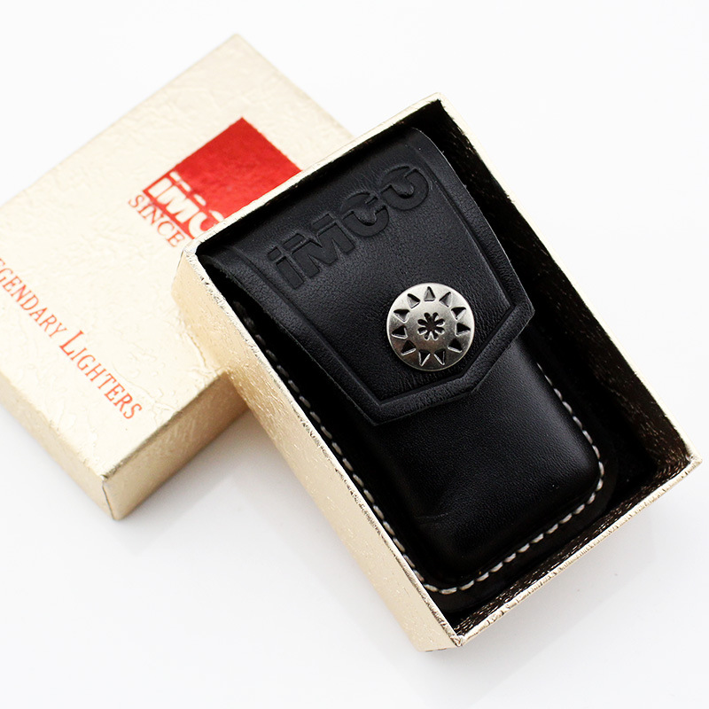 Lighter Insert Zippo - Klasyczna czarna zapalniczka z prawdziwej skóry