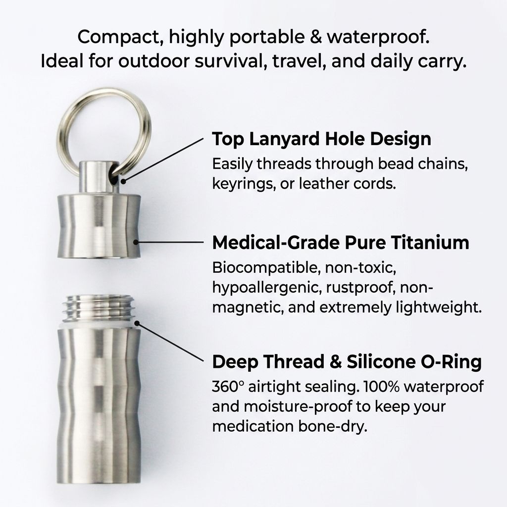 Tivosy Pure Titanium Pill Hold – Pill Fob Capsule recenzja i cena